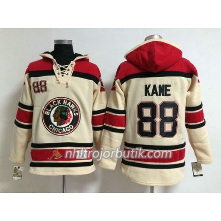 Män Ishockey Chicago Blackhawks Patrick Kane 88 Vit Sawyer Hooded Sweatshirt